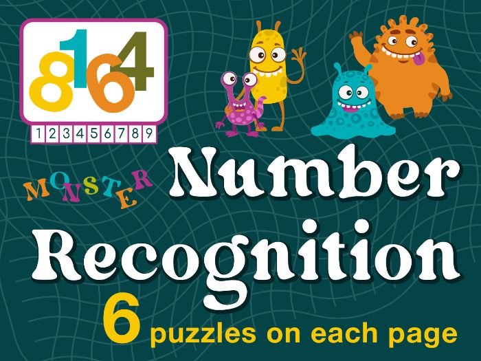 Monster Math: Number Recognition Puzzles | Numbers 0–9