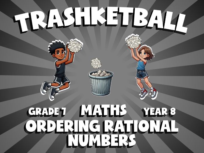 Ordering Rational Numbers TRASHKETBALL Maths Game | No-Prep Year 8 Review Activity