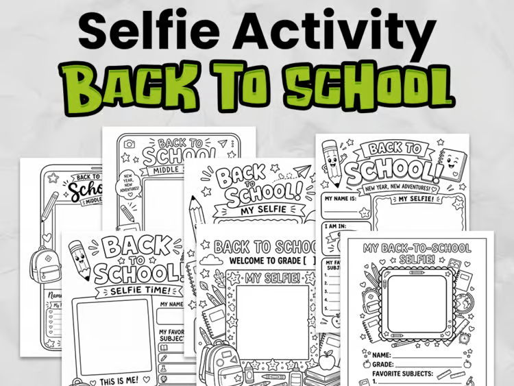 Back to School Selfie All About Me Activity | Primary & Secondary First Week Icebreaker (No-Prep)