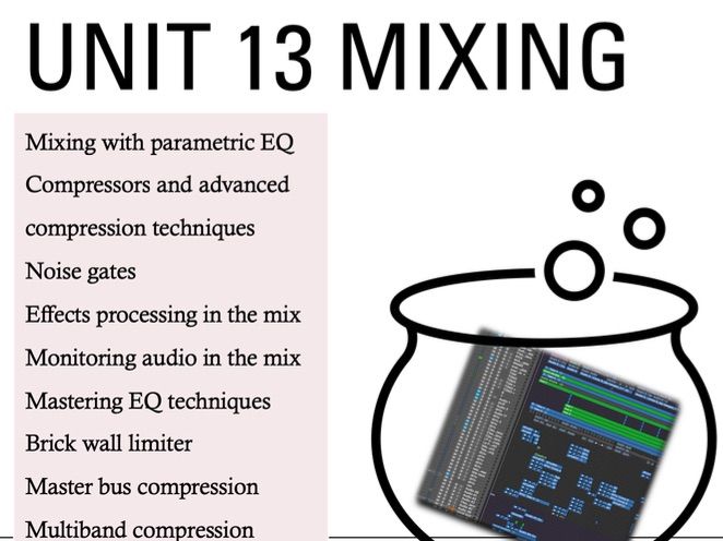 BTEC L3 Music Unit 13 mixing