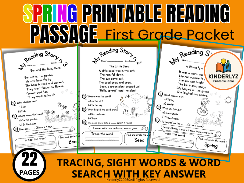 Spring Reading Comprehension for Preschool