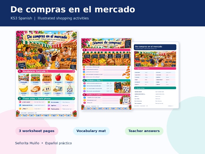 De compras en el mercado - KS3 Spanish Worksheets