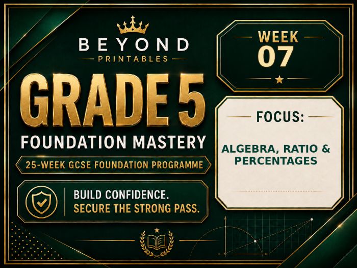 Grade 5 GCSE Foundation Mastery Retrieval - Week 07 | Questions, Answers and Support