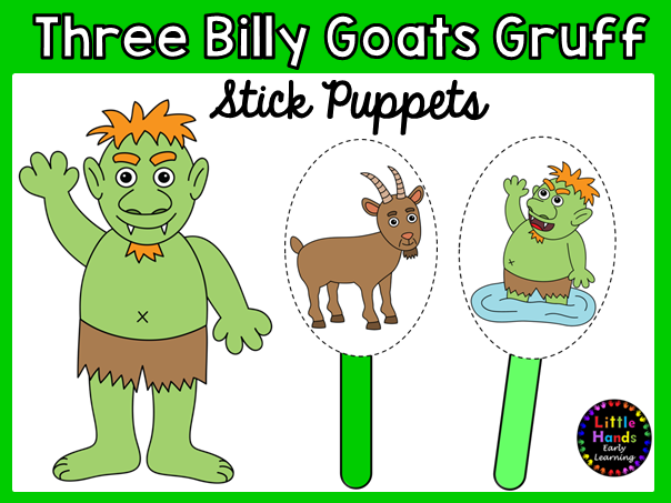 Three Billy Goats Gruff Stick Puppets Printable Free Printable Templates