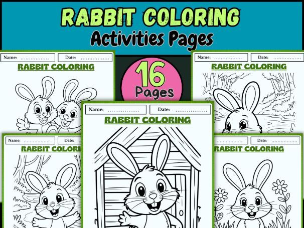 "Rabbit Coloring Pages | Farm Animal & Spring Activities for Kids"