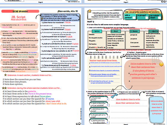 Year 11 GCSE Spanish 2026 Revision & Extension Kickstart Pack (2-Hour Ready-to-Go Lessons)