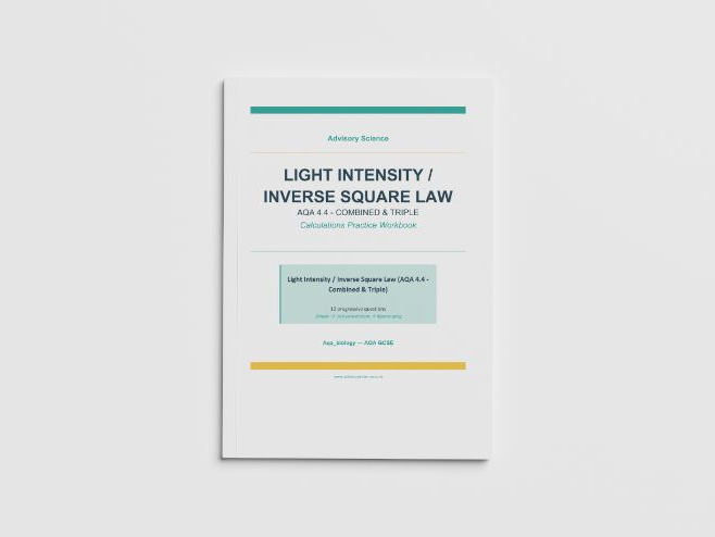 Light Intensity Inverse Square Law - AQA GCSE Biology Practice Book