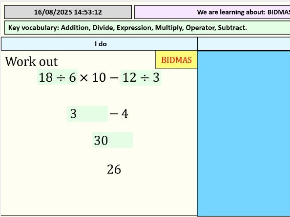 BIDMAS - Left to Right- Full Lesson
