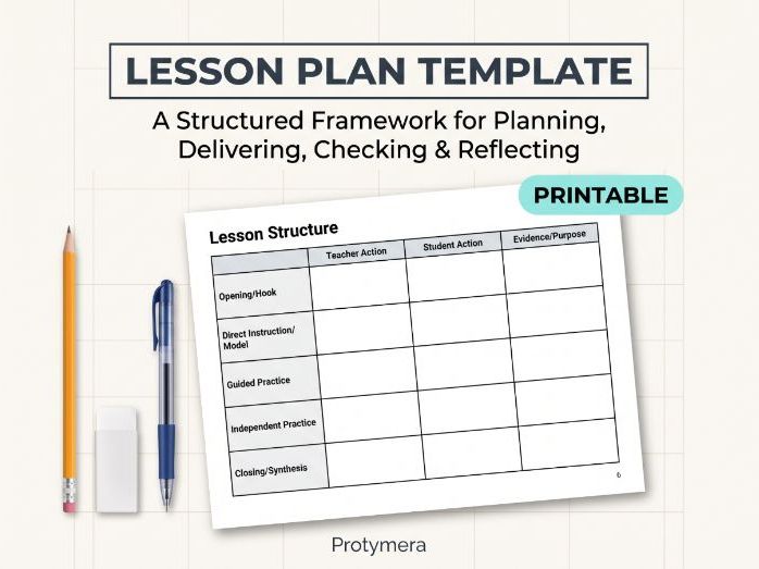Lesson Plan Template: Planning, Delivering, Checking, and Reflecting On an Effective Lesson