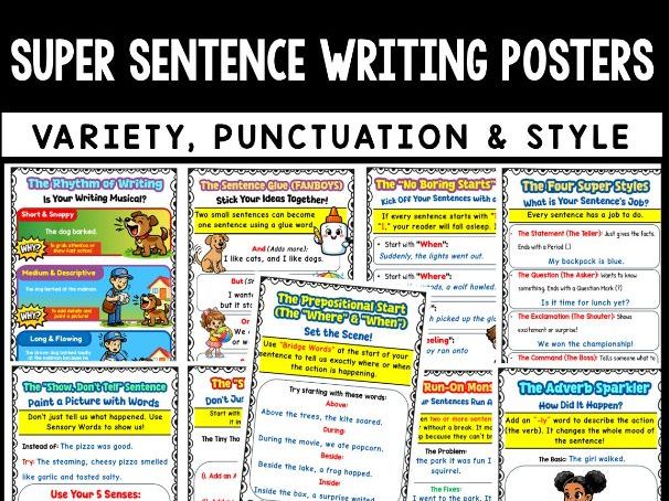 The Rhythm of Writing - Sentence Variety Anchor Charts