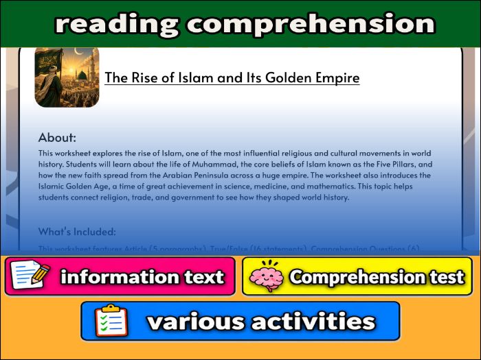 The Rise of Islam and Its Golden Empire- Reading Comprehension & Activities
