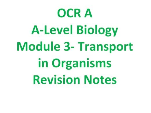 Biology OCR A Module 3 Revision Notes