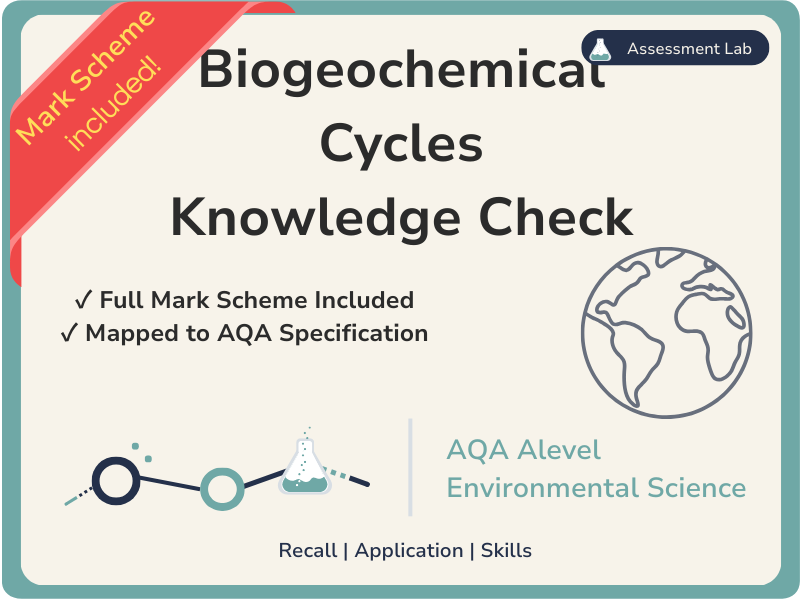 AQA Alevel Env Sci - Bio Chem Cycles - Knowledge Check & MS