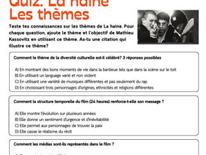 Quiz les thèmes La haine (2 quiz + answers)