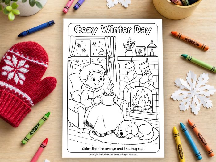 Winter Holidays Colouring Pages