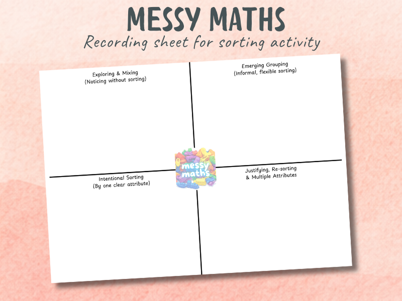 Messy Maths – Sorting Recording Sheet