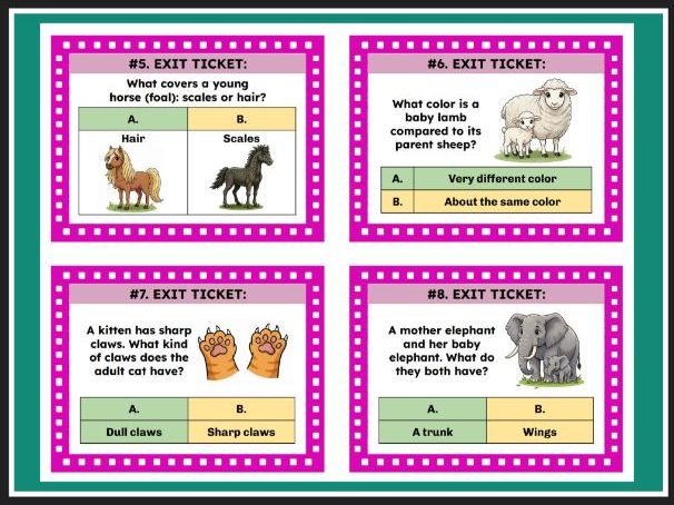 TEKS Science 1.13C How Young Animals Look Like Their Parents