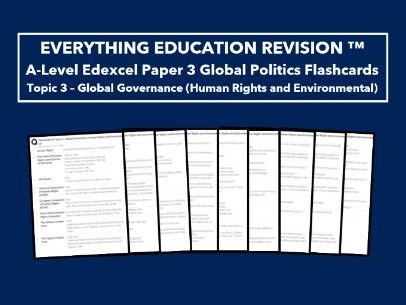 A-Level Edexcel Global Politics Flashcards for Topic 3– Global Governance (Human Rights/Environment)