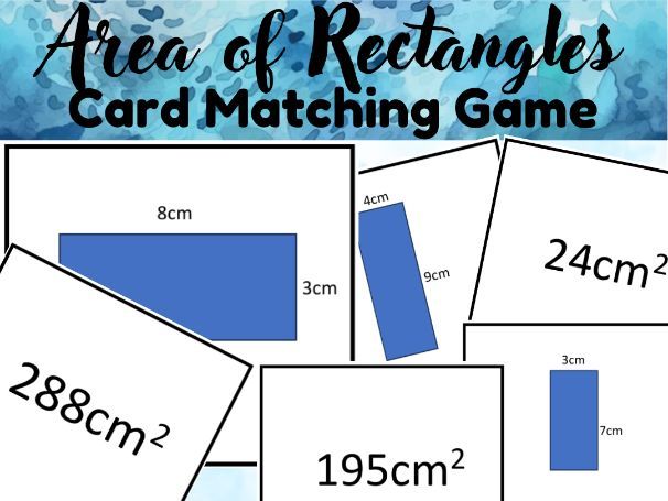 Area of Rectangles Matching Card Game