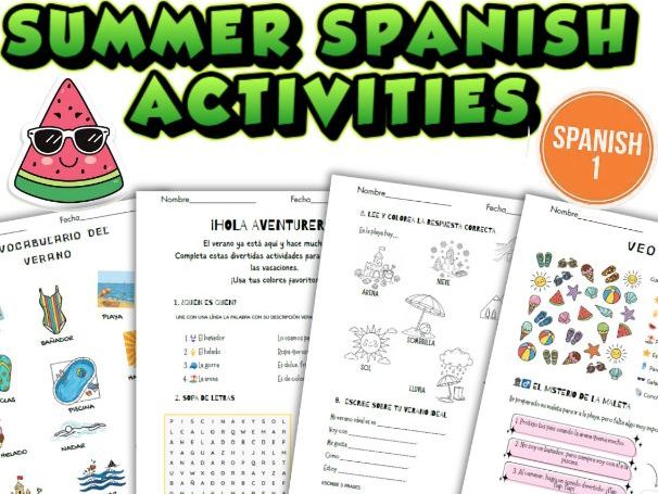 My Summer Activities | Spanish End of the Year Activity in Spanish 1