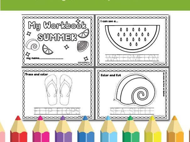 Summer Activity Workbook | Tracing, Counting, Coloring & Creative Fun for Kids