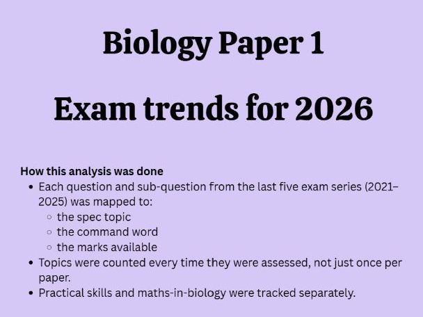 Revision priorities: Edexcel Combined science B1 analysis of past papers for 2026