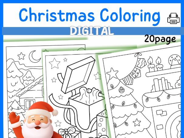 Magical Christmas Coloring Adventure Book!  (Printable Digital PDF)