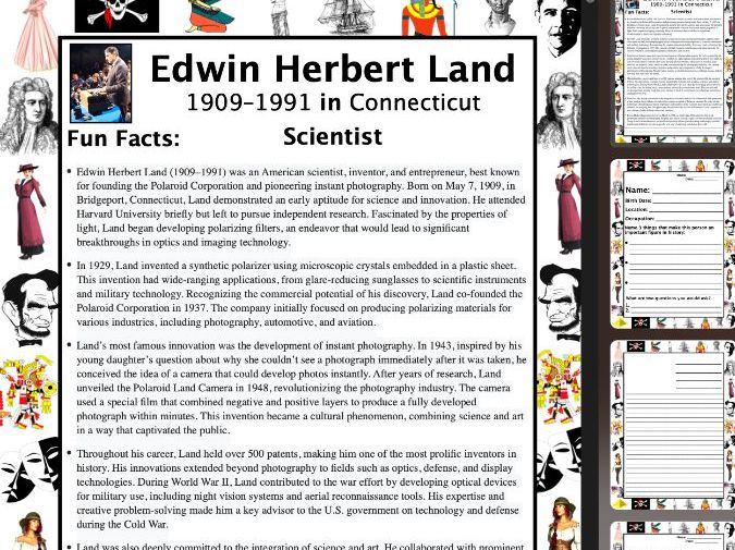 Edwin Herbert Land PACKET & ACTIVITIES, Important Historical Figures Series