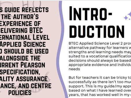 BTEC Applied Science L2 International - Helpful Guide