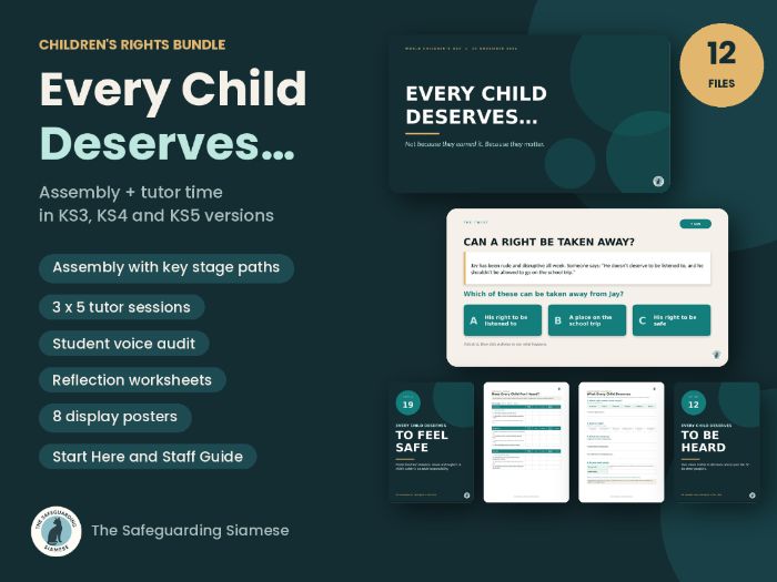 Children's Rights Complete Bundle: Assembly, Tutor Time, Student Voice and Display (KS3 to KS5)