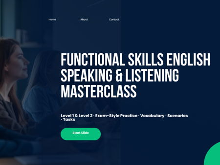 Functional Skills Speaking & Listening Lesson 2026 – No Prep Exam Practice PowerPoint (Level 1–2)
