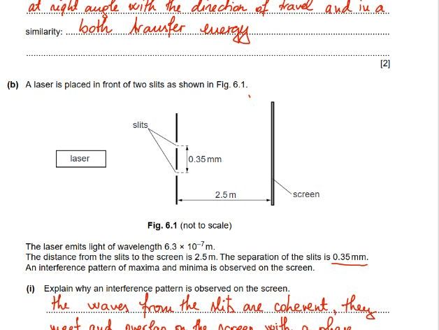 9702 Diffraction and interference - paper 2 - solved questions