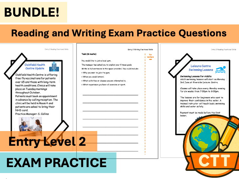 Entry Level 2 English Functional Skills Writing and Reading Exam Practice