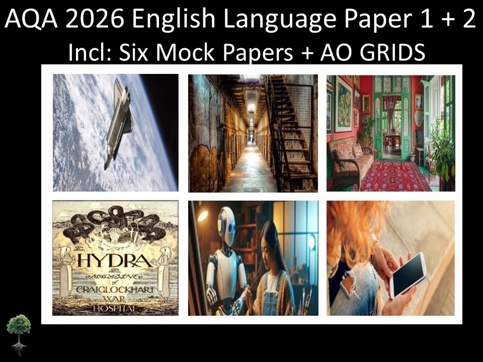 Six AQA 2026 English Language Paper 1 + 2 Mocks | AO GRIDS