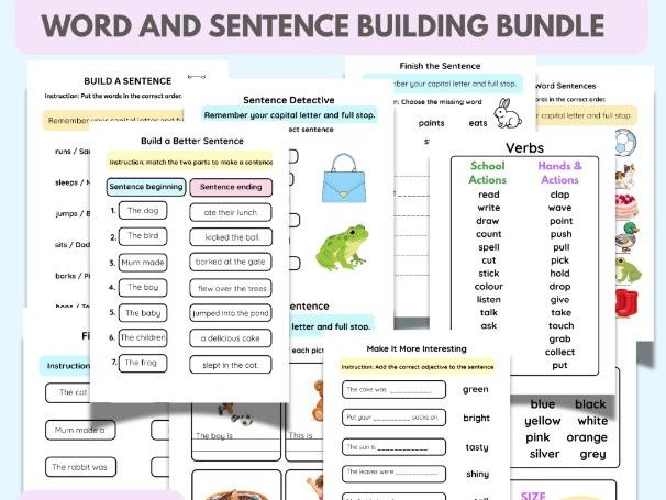 Year 1 English Worksheets Bundle | 110 Printable KS1 Literacy Activities | Sentence Building, Gramma