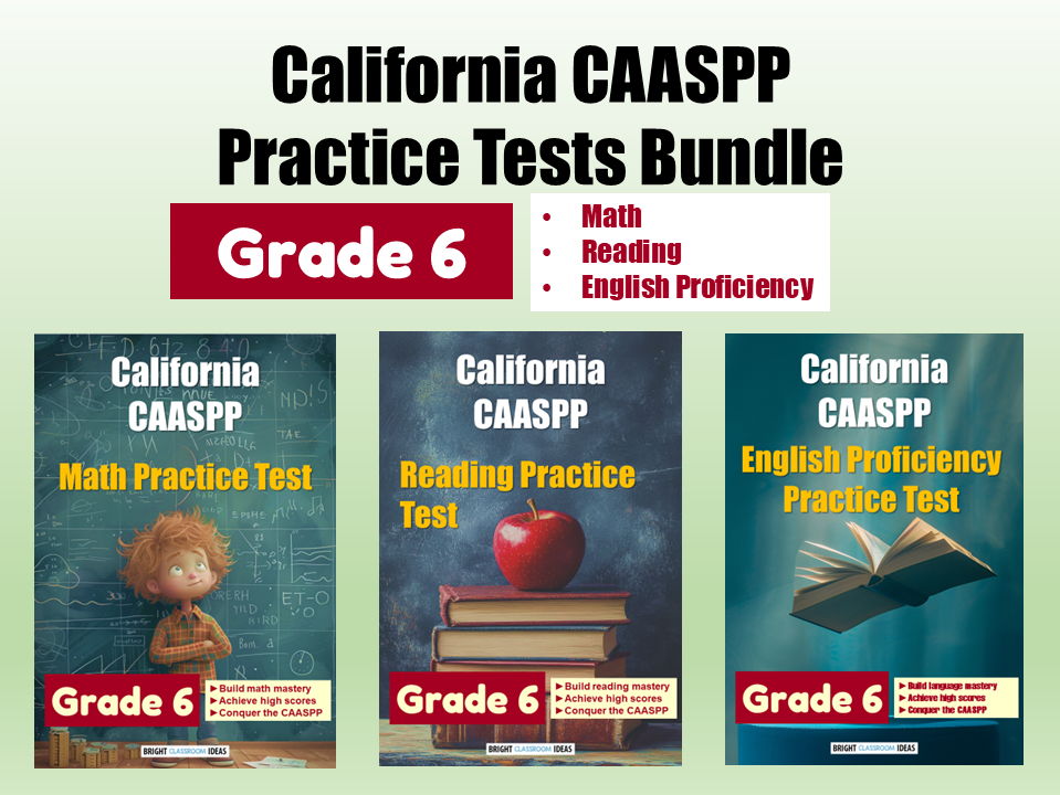 California CAASPP Practice Tests Bundle for Grade 6