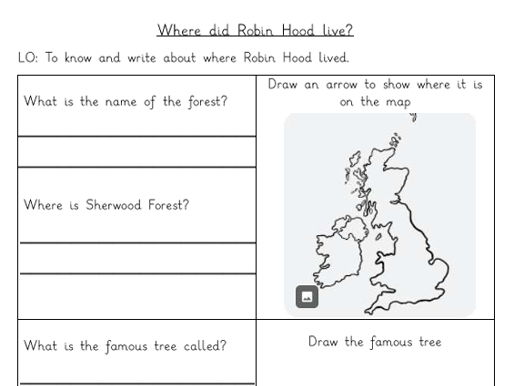 Robin Hood Sherwood Forest sheet