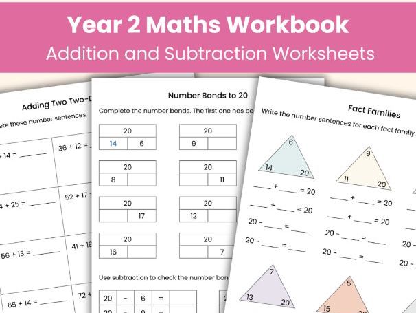 Year 2 Maths Workbook: Addition and Subtraction Worksheets