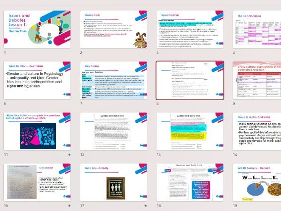 AQA A level Psychology Issues and Debates Course Lesson Power Points for new 2027 specification!