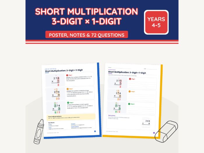 Short Multiplication: 3-Digit × 1-Digit