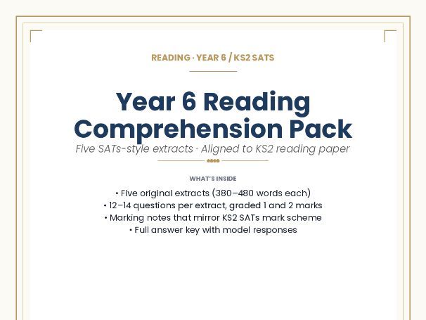 Year 6 Reading Comprehension Pack