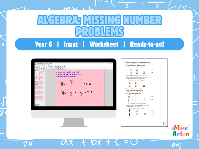 Year 6 Algebra Missing Number Problems