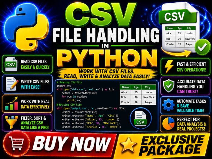 CSV File Handling in Python | Cambridge A-Level 9618 CS | PPT + Worksheets + Activity + MCQ - CS