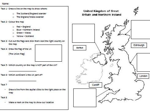 UK map questions for KS1/KS2