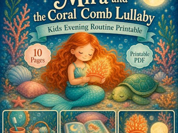 Kids Evening Routine Mermaid Printable