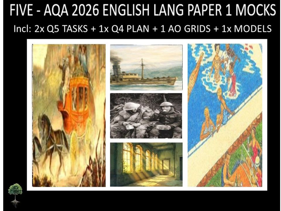 FIVE - AQA PAPER 1 | 2026 FULL MOCKS | Q5 TASKS | Q4 PLAN |AO GRIDS | MODELS