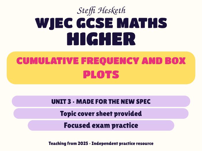 WJEC New Spec Maths Higher Unit 3: Cumulative frequency and box plots