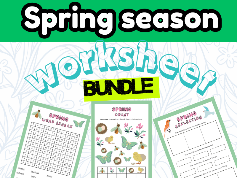 Spring Season Activity Bundle: 7 Fun Worksheets
