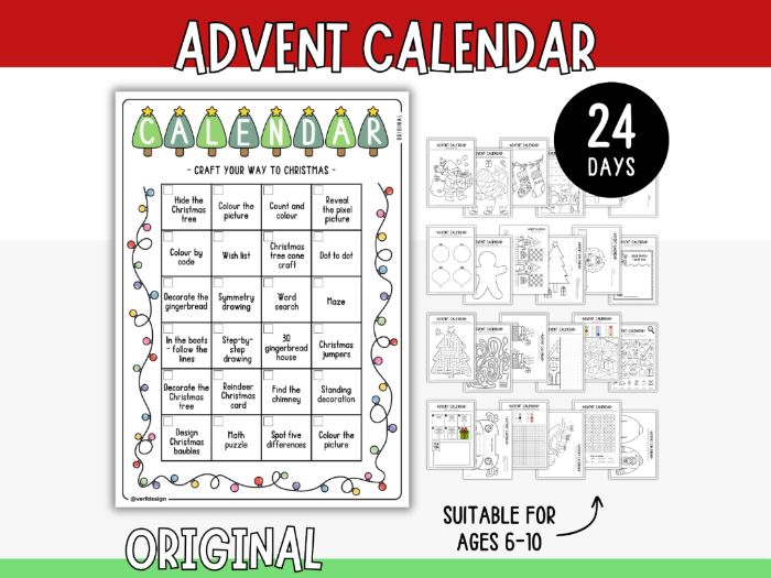 Printable Craft Advent Calendar - Original (24 days)