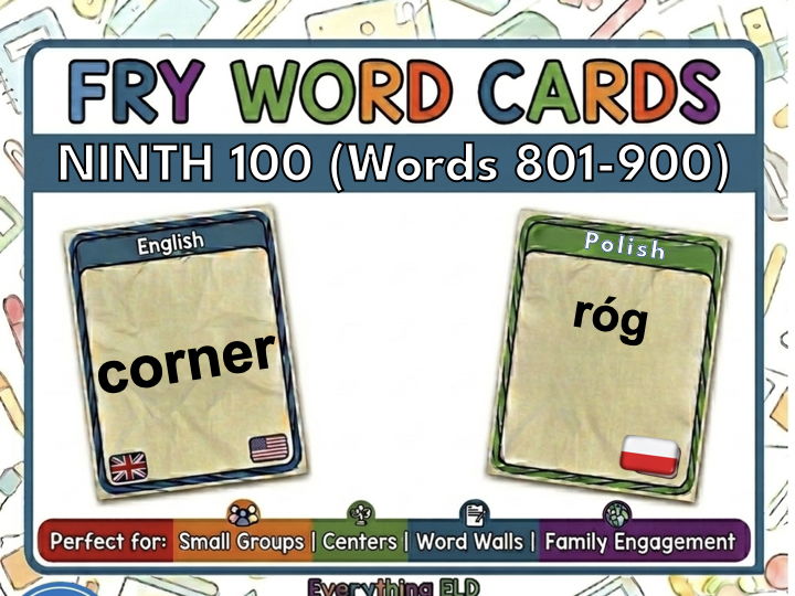 Polish-English Fry Words: Ninth 100 Flashcards
